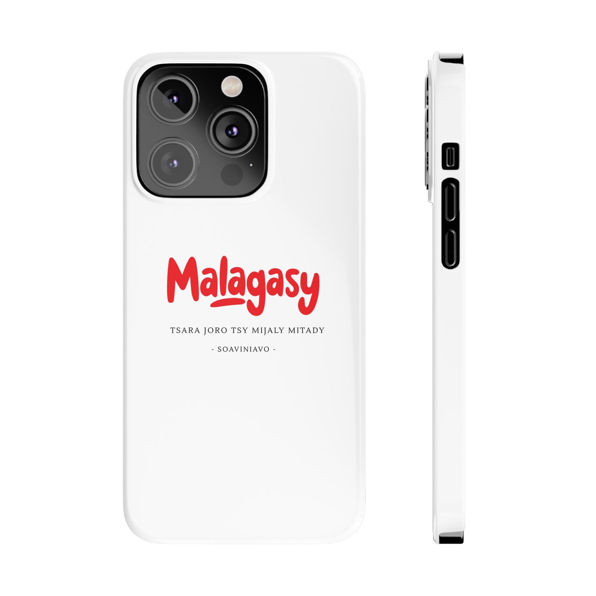 Coque fine “Malagasy” – Écriture rouge