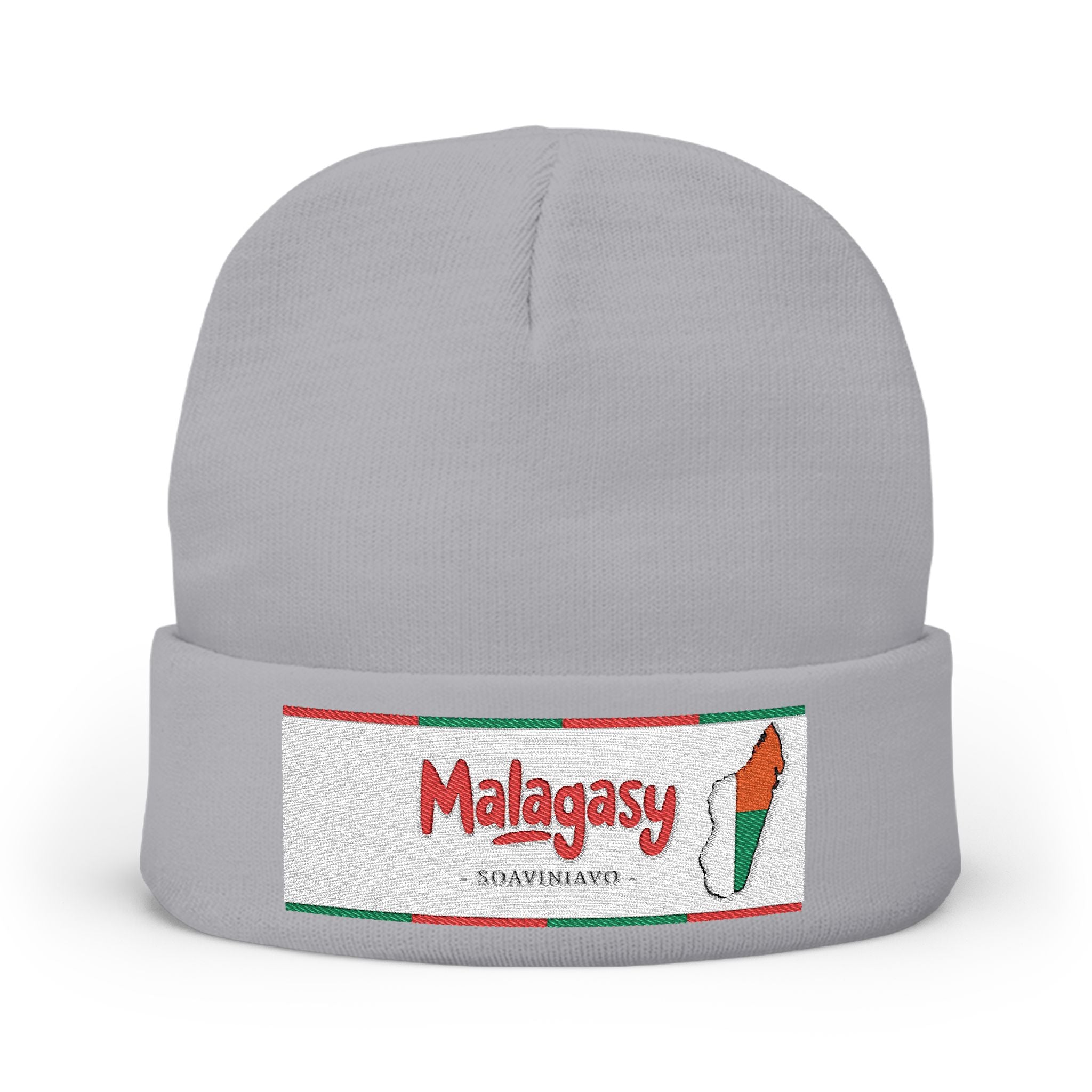 "Bonnet tricoté ‘Malagasy’ – Brodé "