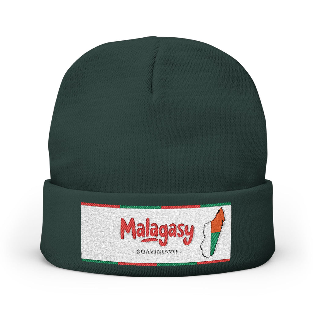 "Bonnet tricoté ‘Malagasy’ – Brodé "