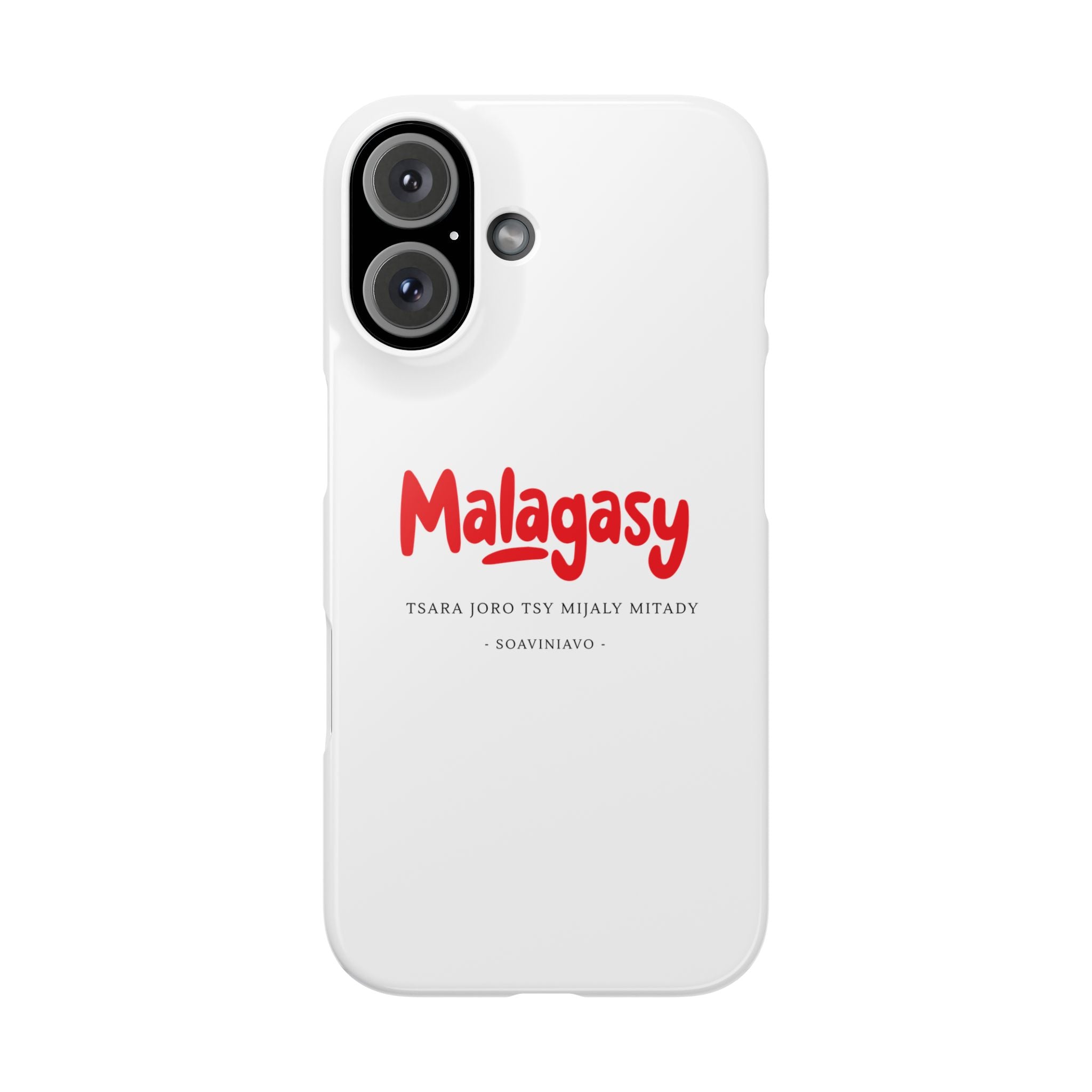 Coque fine “Malagasy” – Écriture rouge