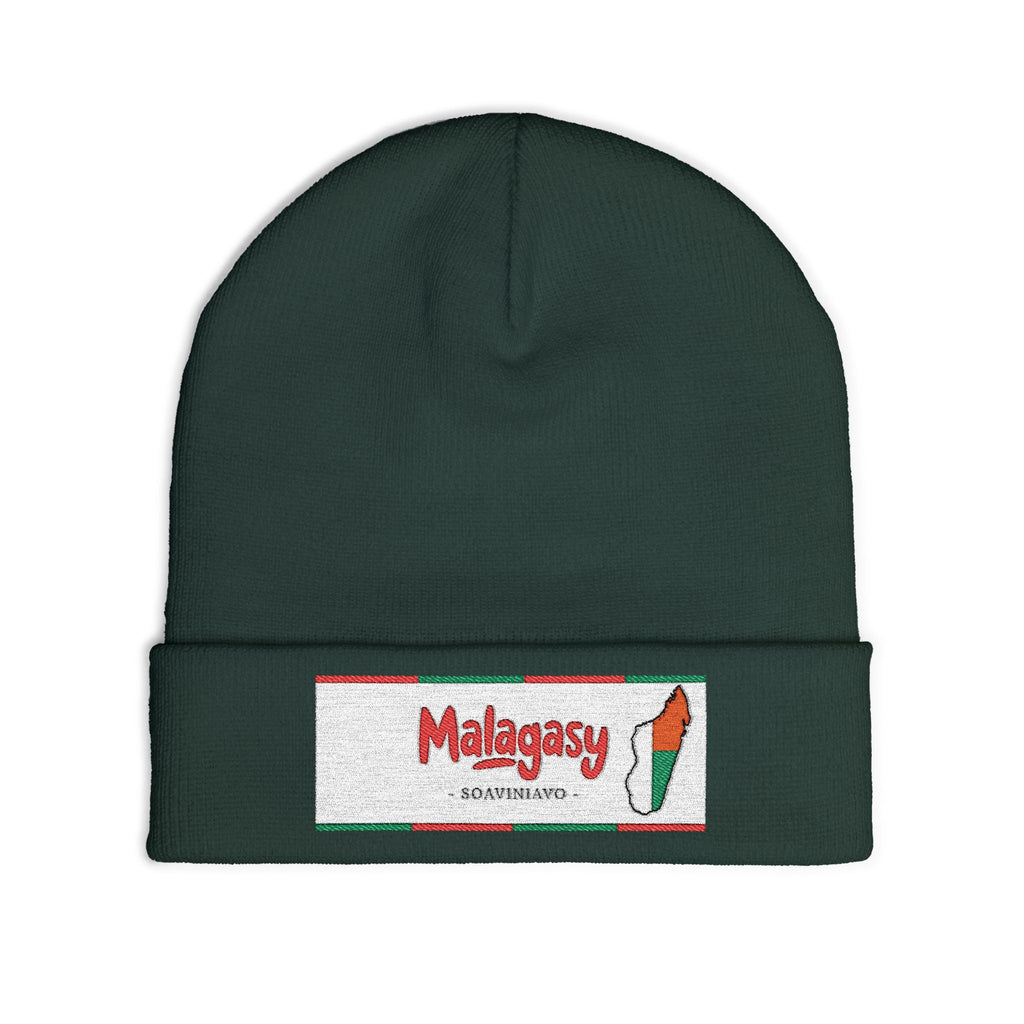 "Bonnet tricoté ‘Malagasy’ – Brodé "