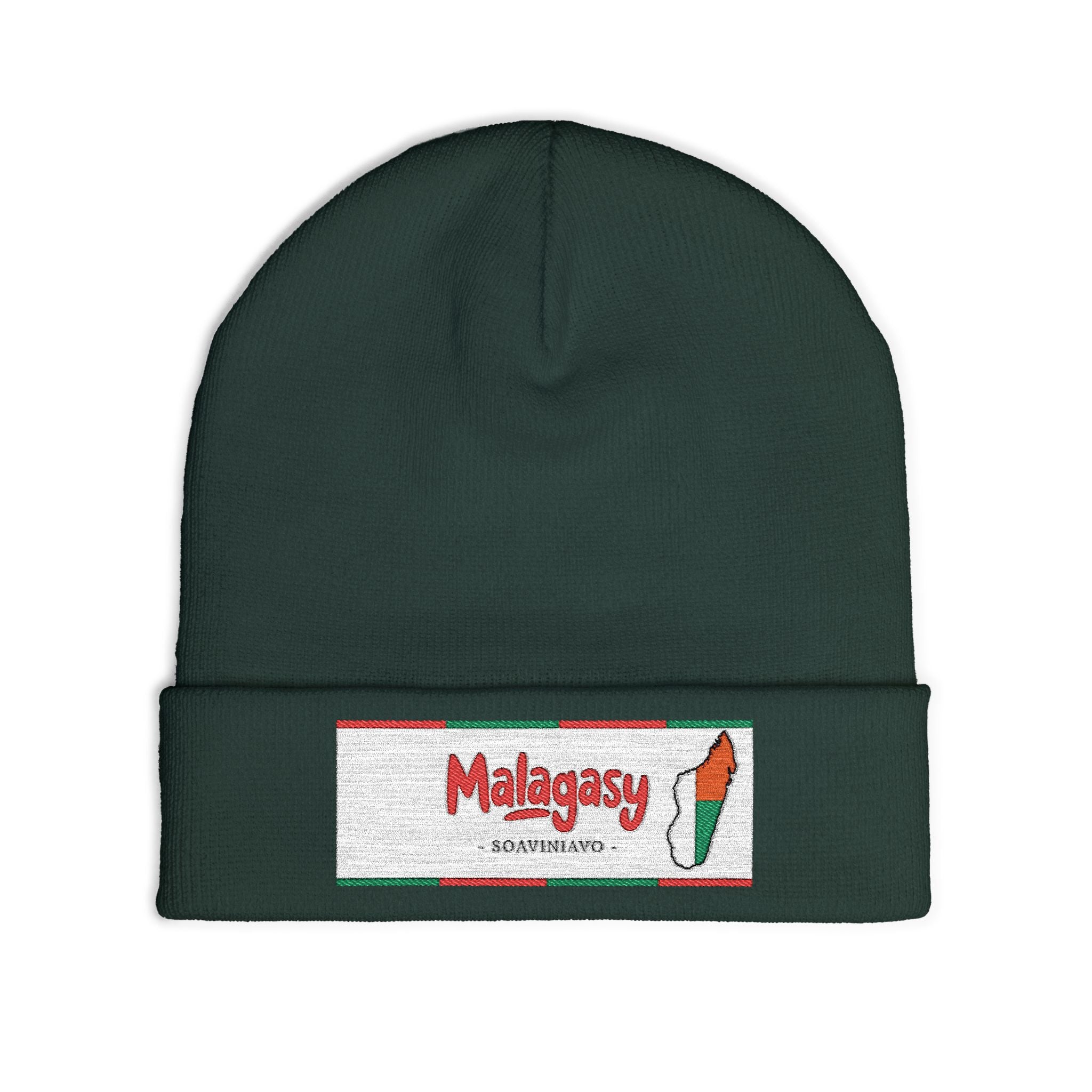 "Bonnet tricoté ‘Malagasy’ – Brodé "