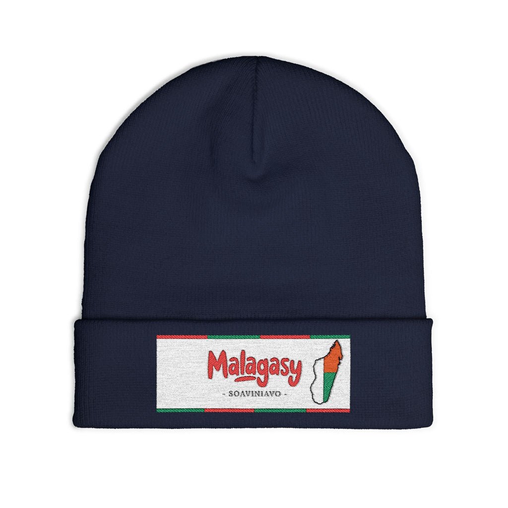 "Bonnet tricoté ‘Malagasy’ – Brodé "