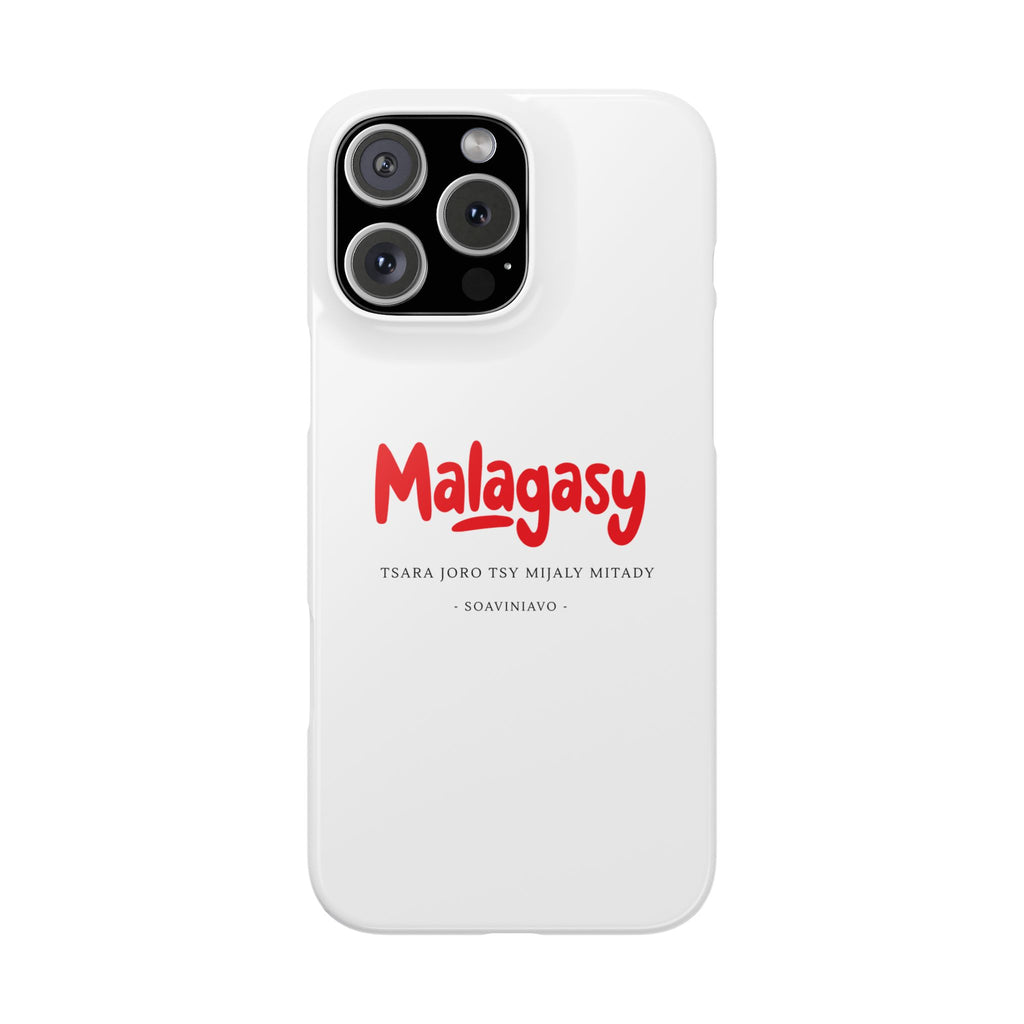 Coque fine “Malagasy” – Écriture rouge