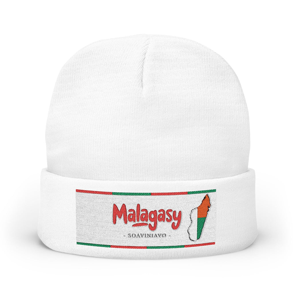 "Bonnet tricoté ‘Malagasy’ – Brodé "