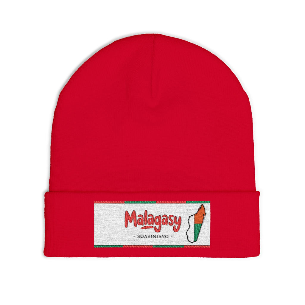 "Bonnet tricoté ‘Malagasy’ – Brodé "