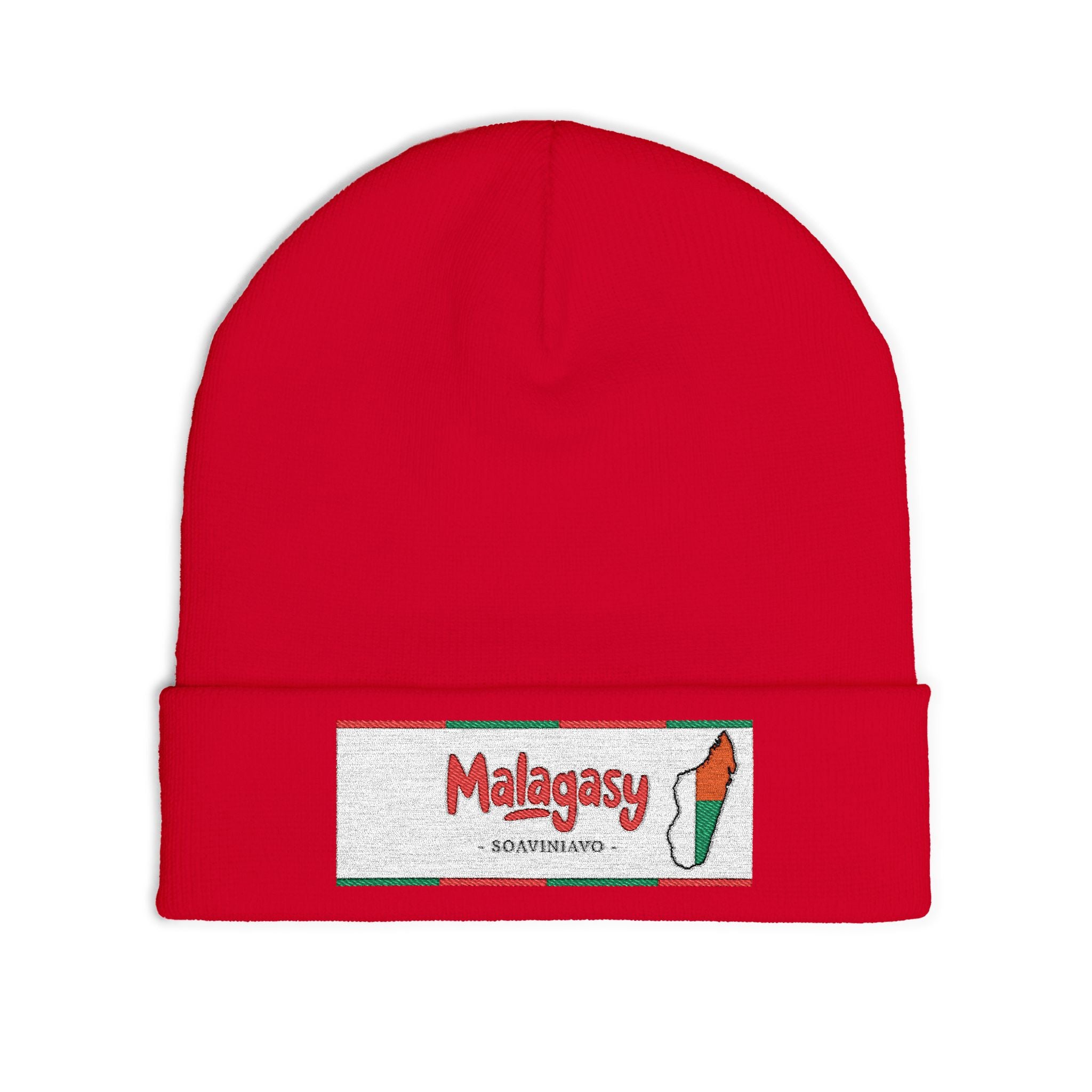 "Bonnet tricoté ‘Malagasy’ – Brodé "