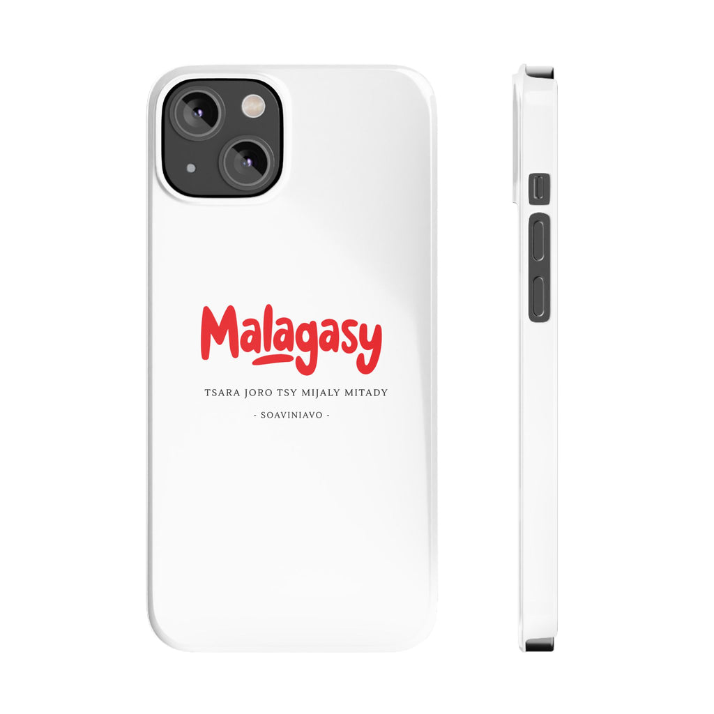 Coque fine “Malagasy” – Écriture rouge