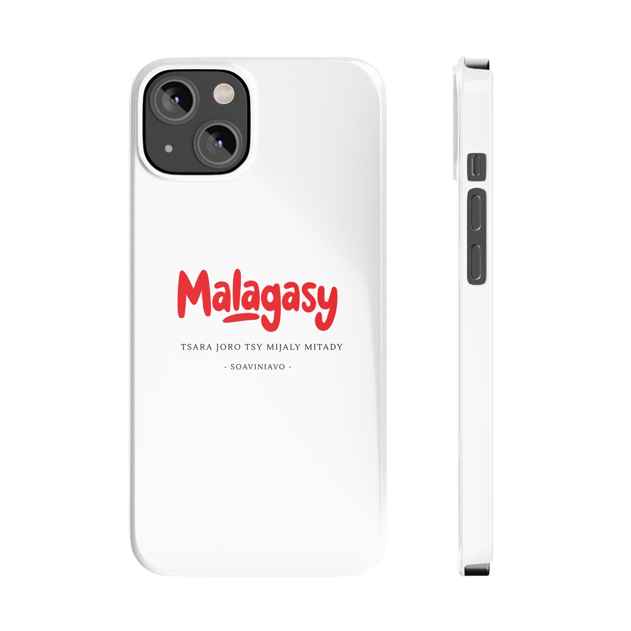 Coque fine “Malagasy” – Écriture rouge