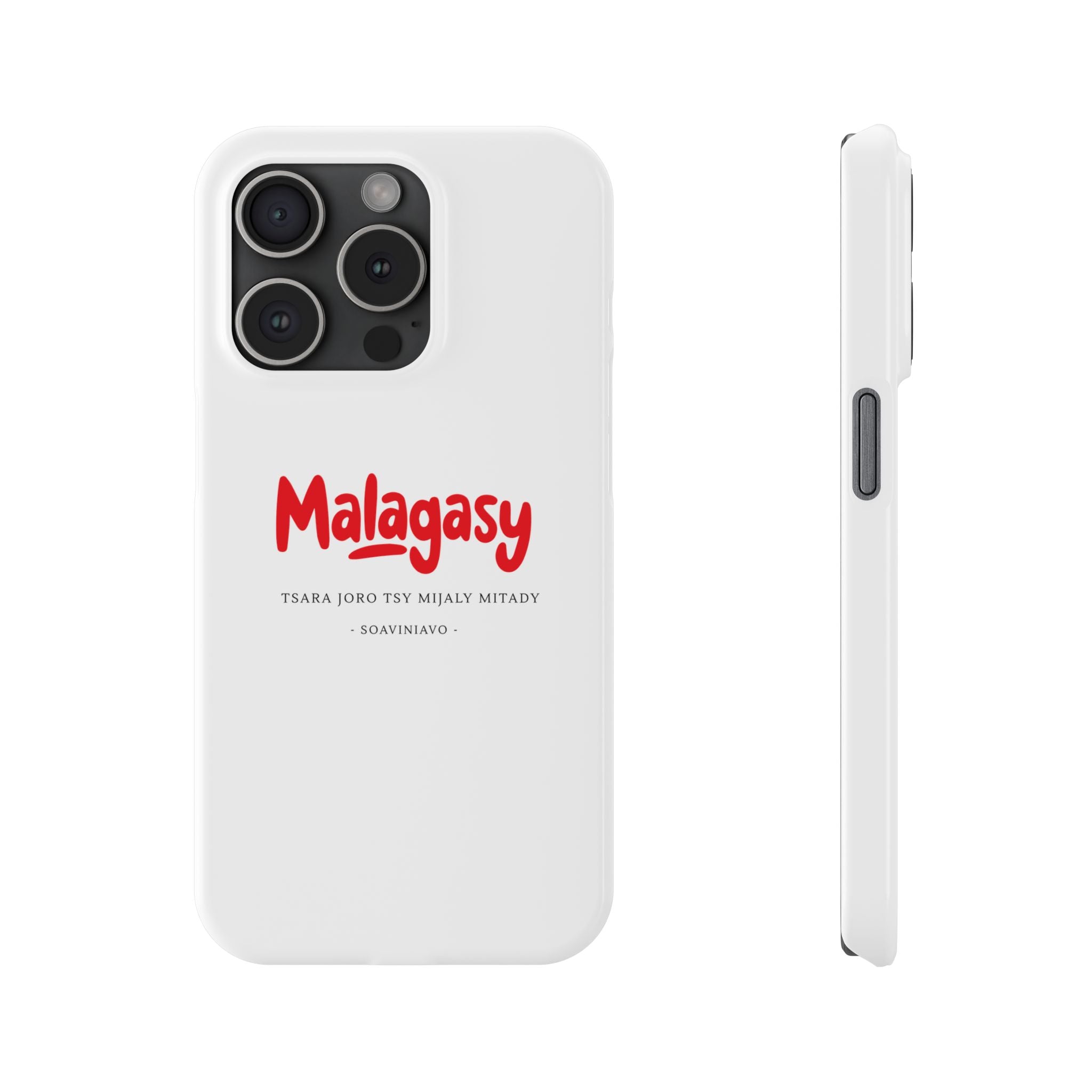 Coque fine “Malagasy” – Écriture rouge
