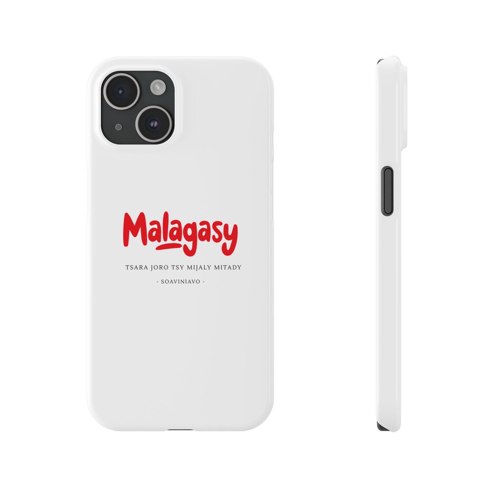 Coque fine “Malagasy” – Écriture rouge