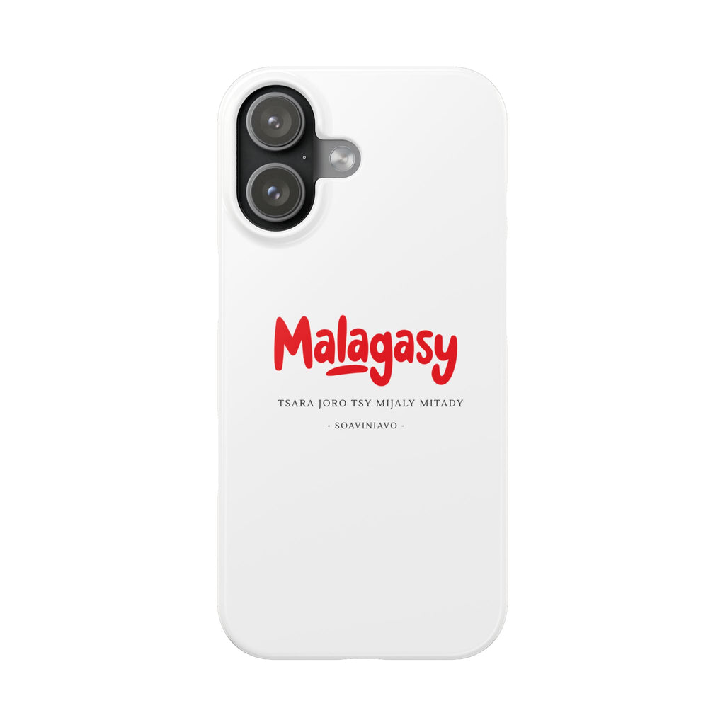 Coque fine “Malagasy” – Écriture rouge