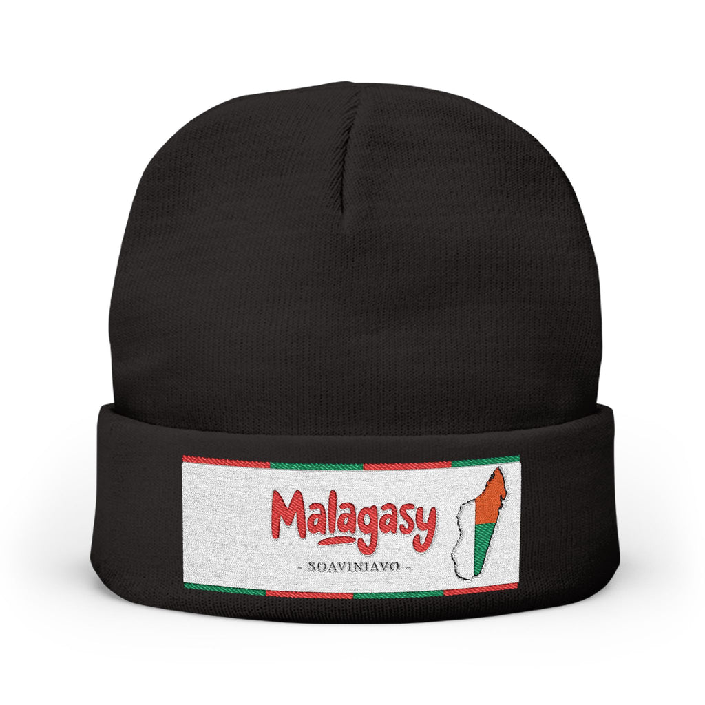 "Bonnet tricoté ‘Malagasy’ – Brodé "