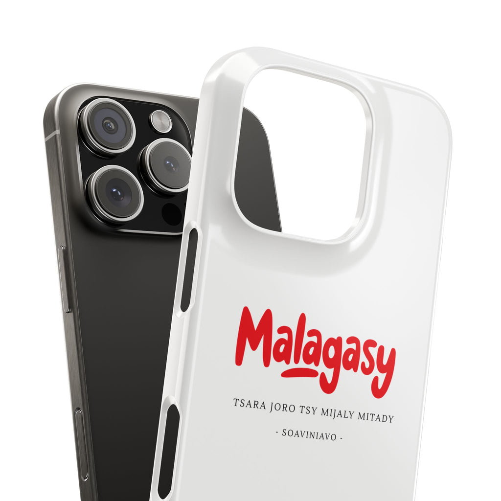 Coque fine “Malagasy” – Écriture rouge