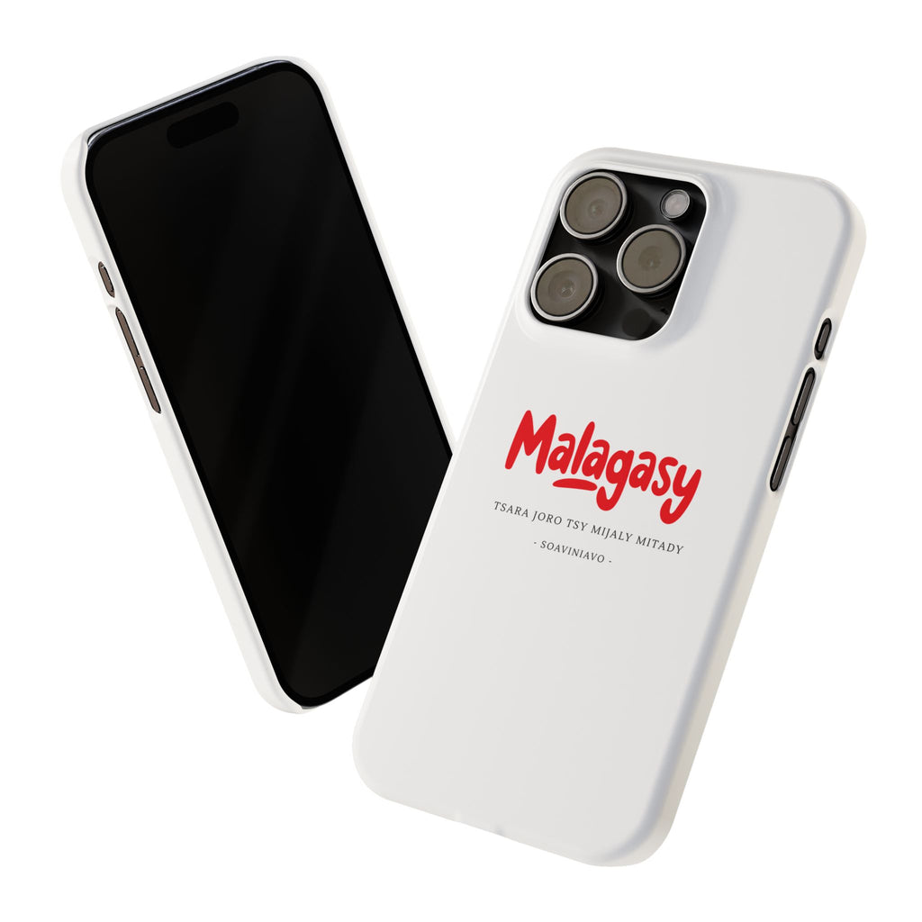 Coque fine “Malagasy” – Écriture rouge
