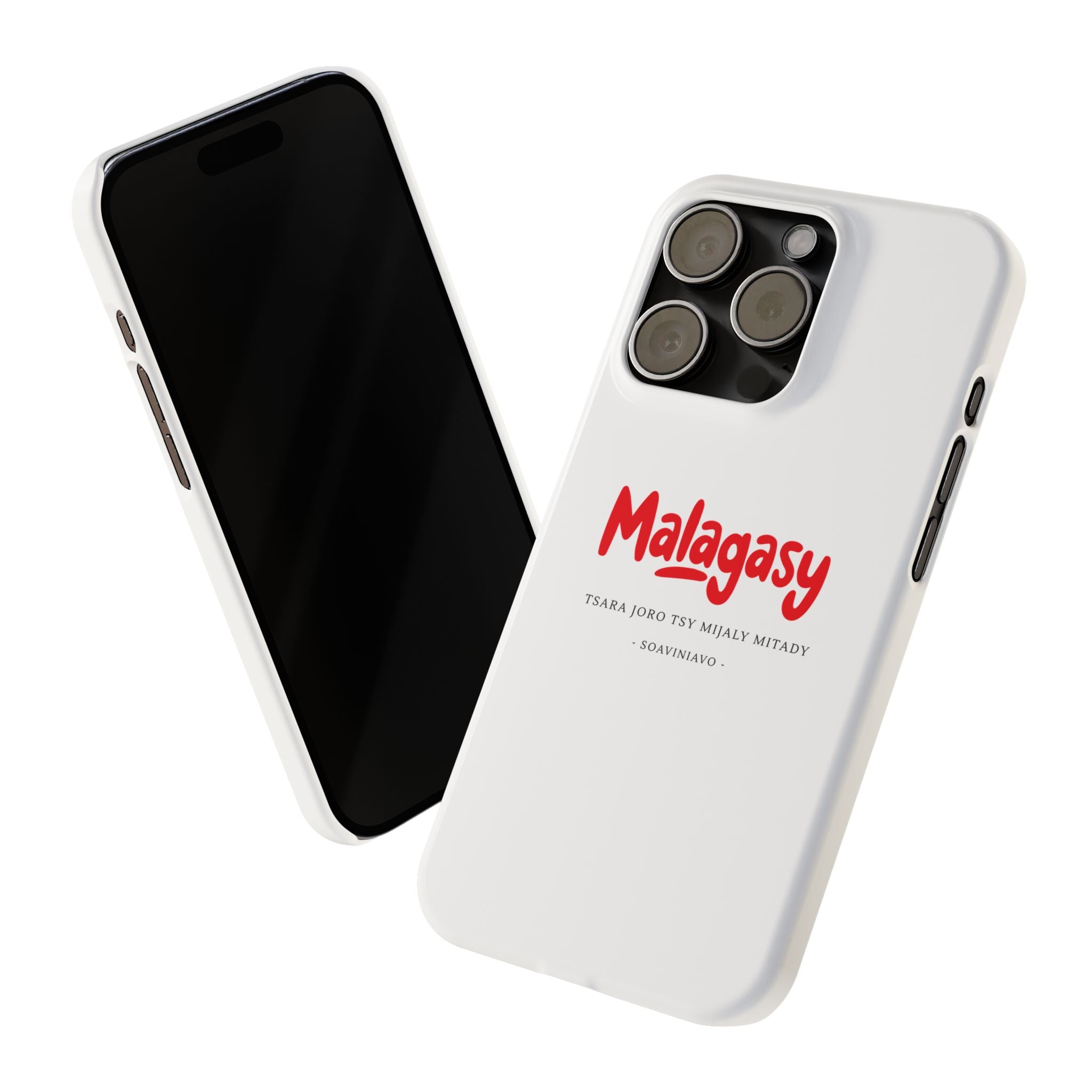 Coque fine “Malagasy” – Écriture rouge