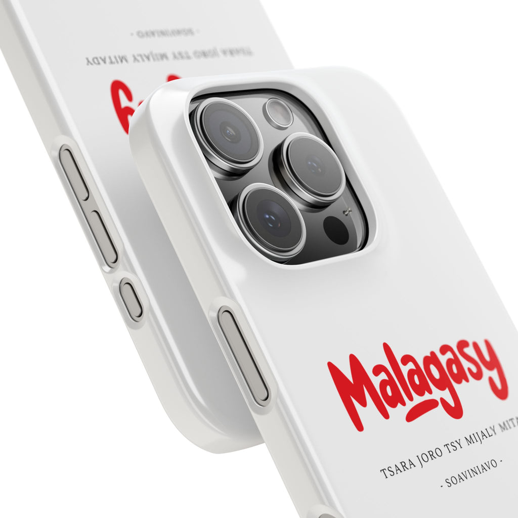 Coque fine “Malagasy” – Écriture rouge