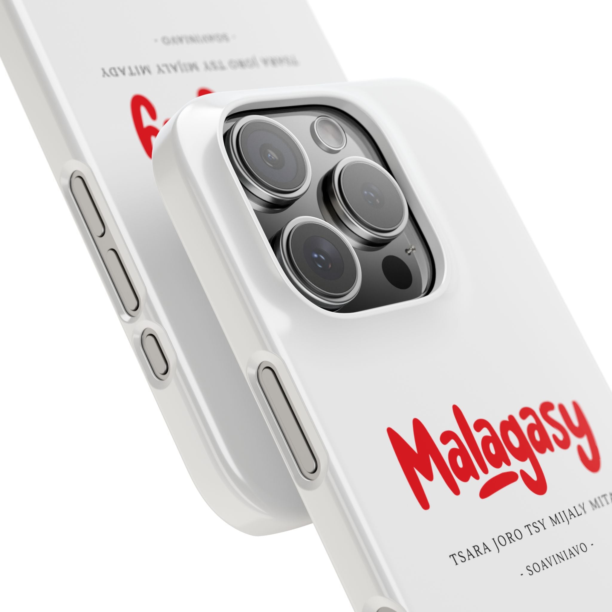 Coque fine “Malagasy” – Écriture rouge