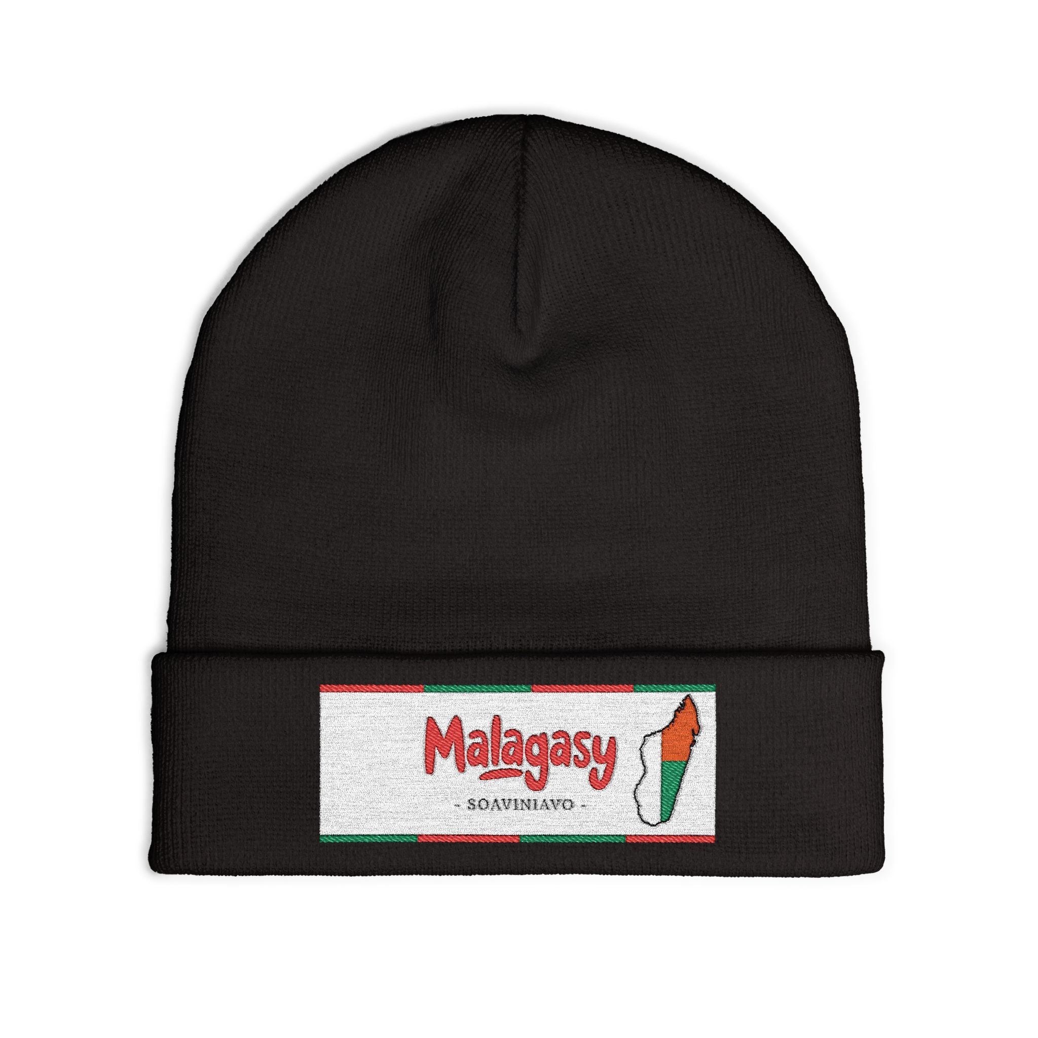 "Bonnet tricoté ‘Malagasy’ – Brodé "