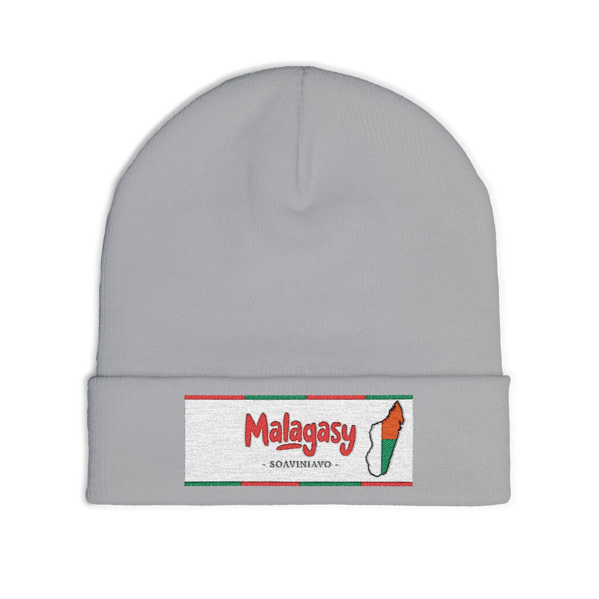 "Bonnet tricoté ‘Malagasy’ – Brodé "